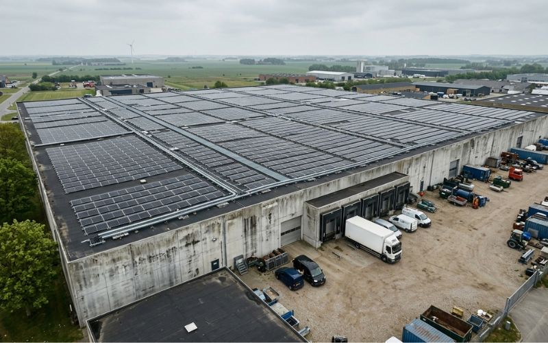 Solceller på produktions- og industritag